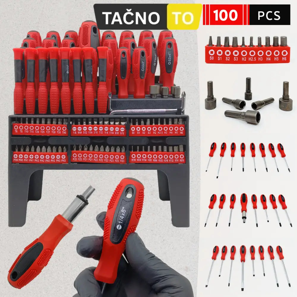 100-DELNI SET ODVIJAČA I BITOVA Alat