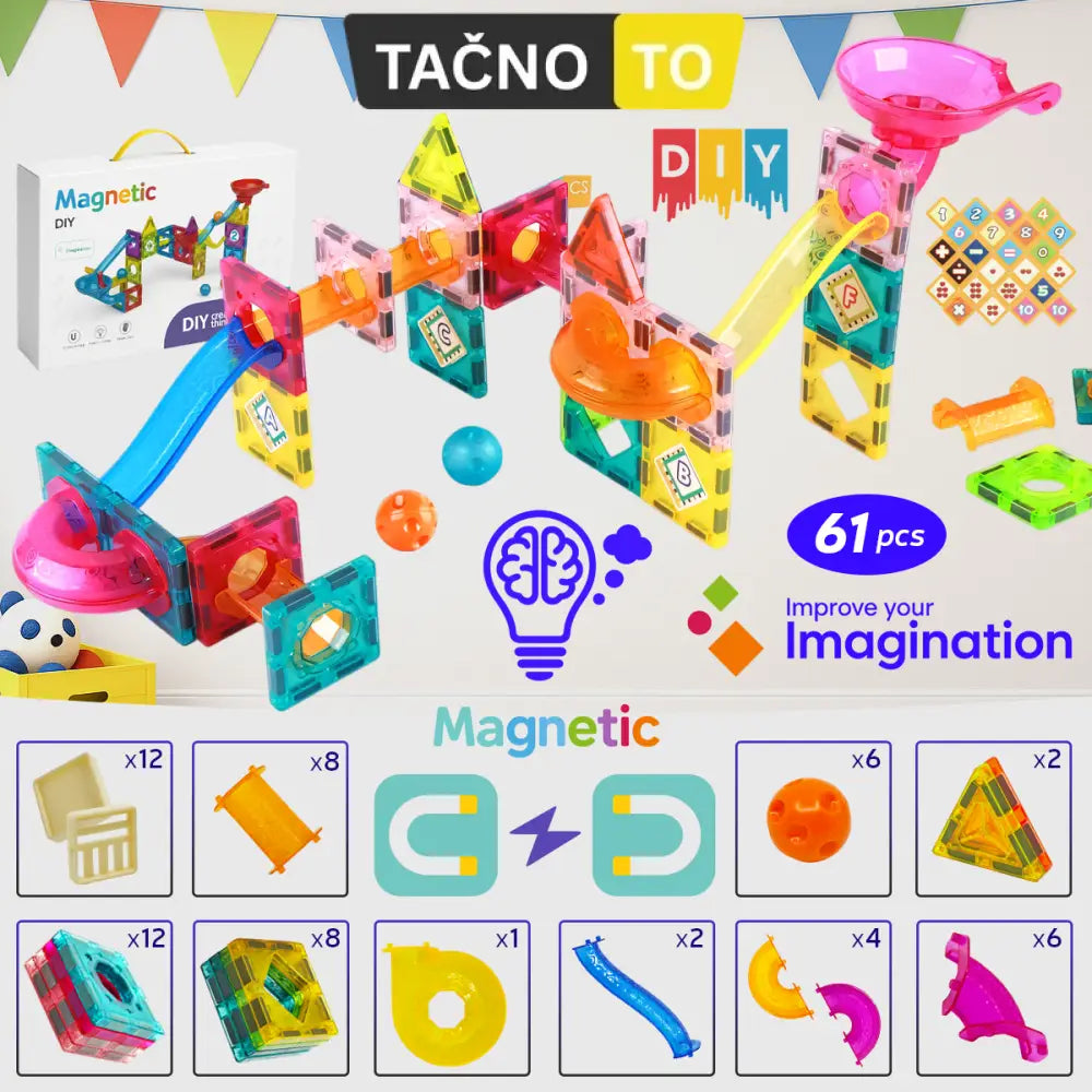 61-DELNI SET MAGNETNIH PLOČICA-BALL RUN