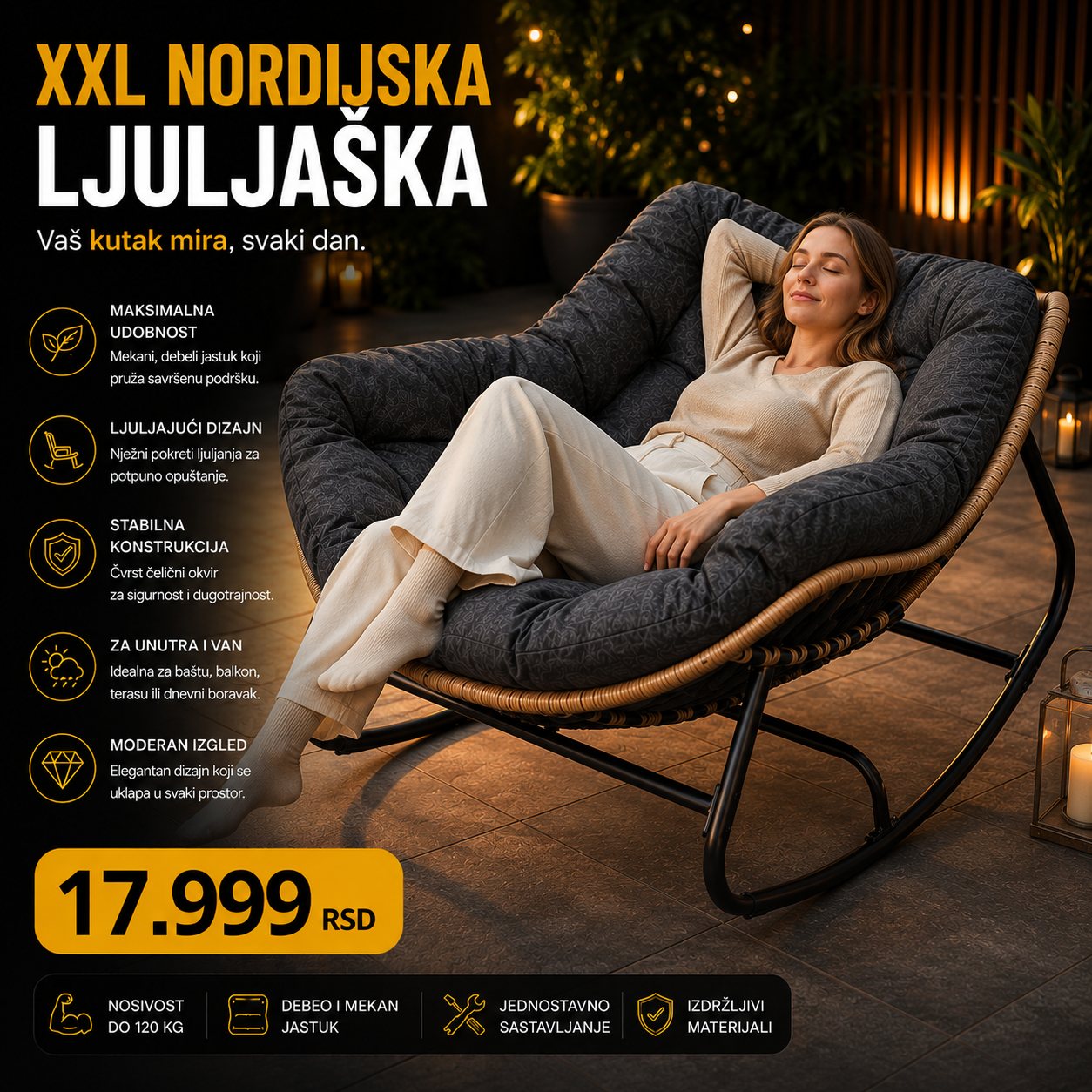 XXL  NORDIJSKA LJULJAŠKA