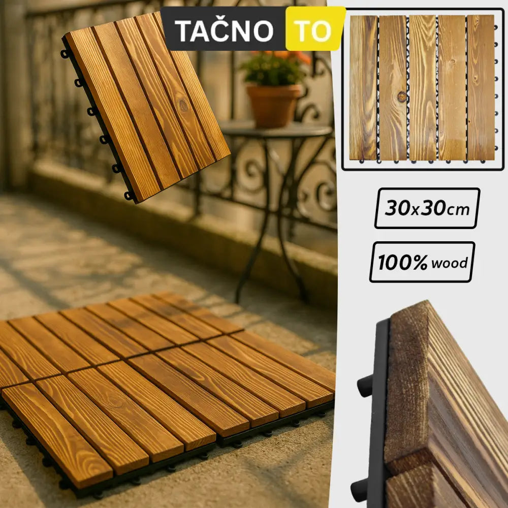 DRVENA PODNA OBLOGA-5 KOMADA