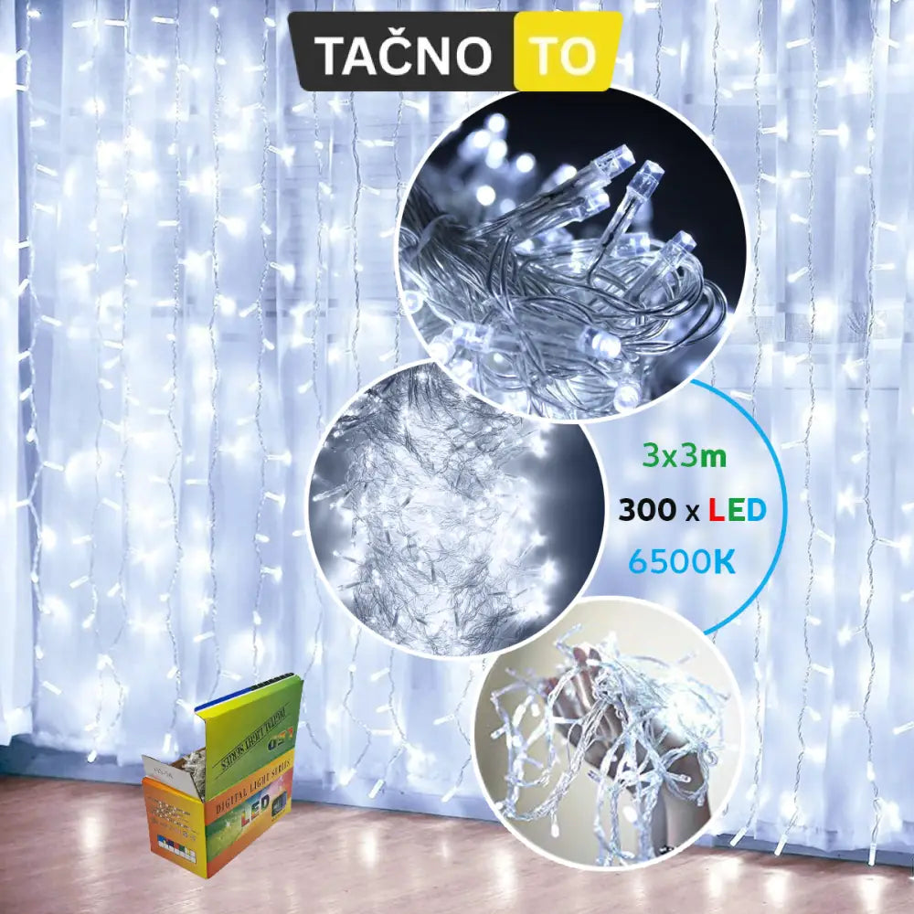 LED ZAVESA 3x3m