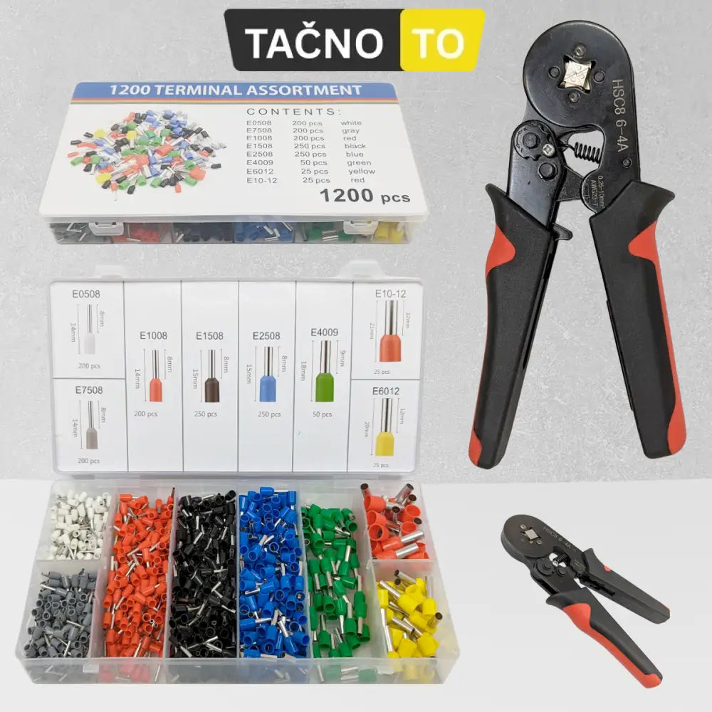 SET ZA KRIMPANJE: KLEŠTA + 1200 HIZNI