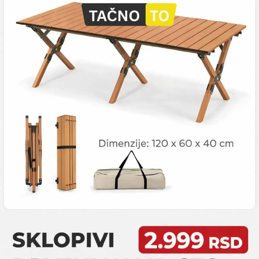 SKLOPIVI DRVENI KAMP-STO