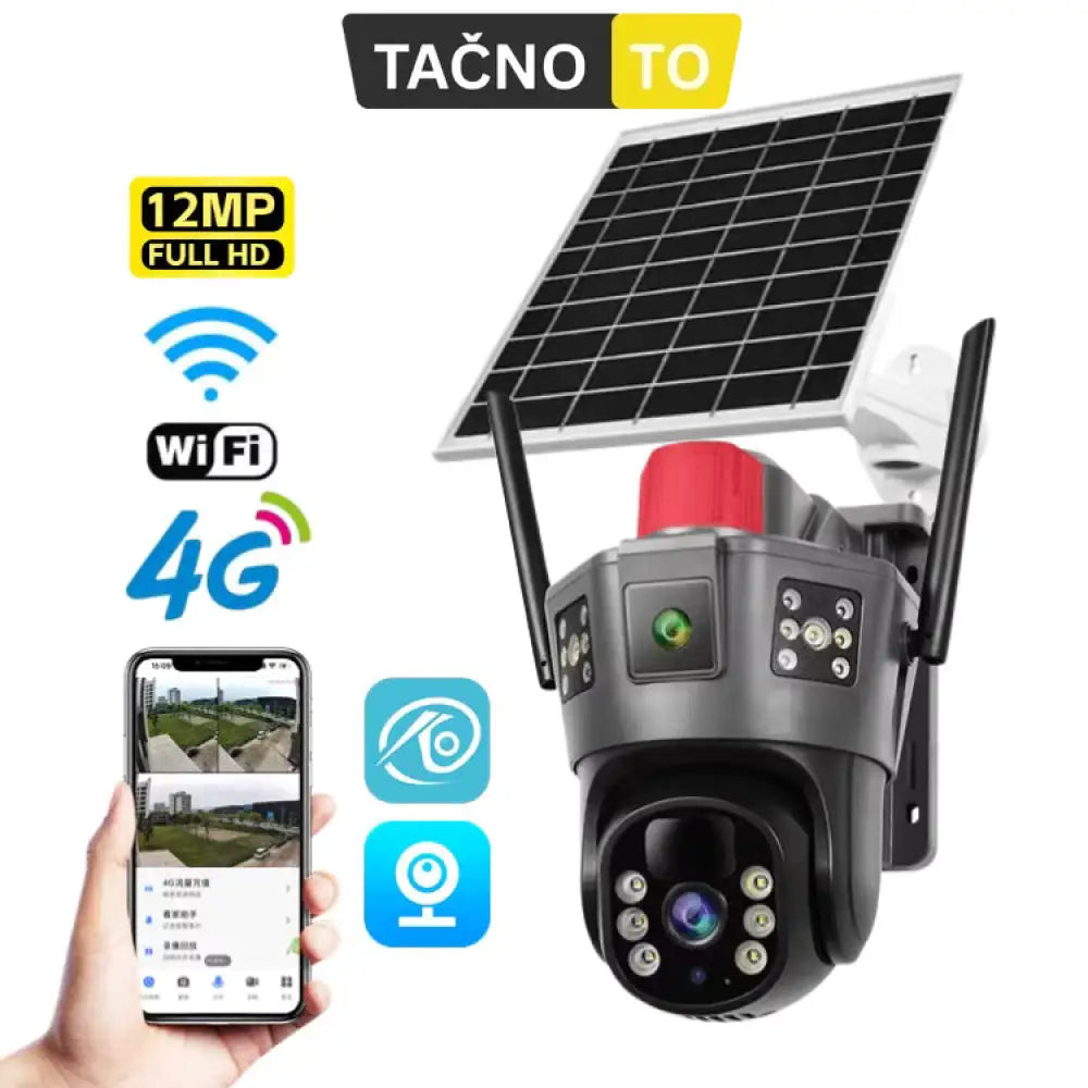 SOLARNA 4G KAMERA SA 4 SOČIVA