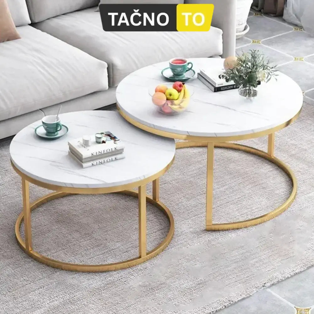 STOLIĆI ZA KAFU IMITACIJA MERMERA ’INSTYLE’ -2 KOMADA